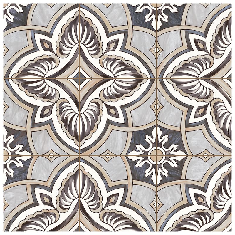 Merola Tile Harmonia Grove Grey 13" x 13" Ceramic Floor and Wall Tile