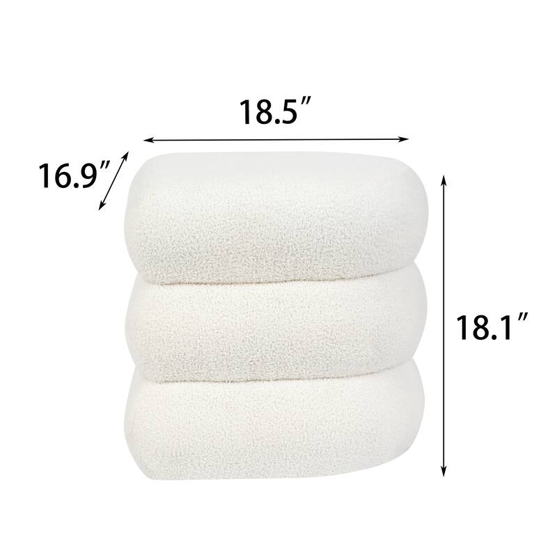 Adeco Boucle Ottoman Upholstered Footrest