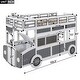 preview thumbnail 3 of 17, Twin over Twin Bus-shaped Bunk Bed with Wheels and Storage