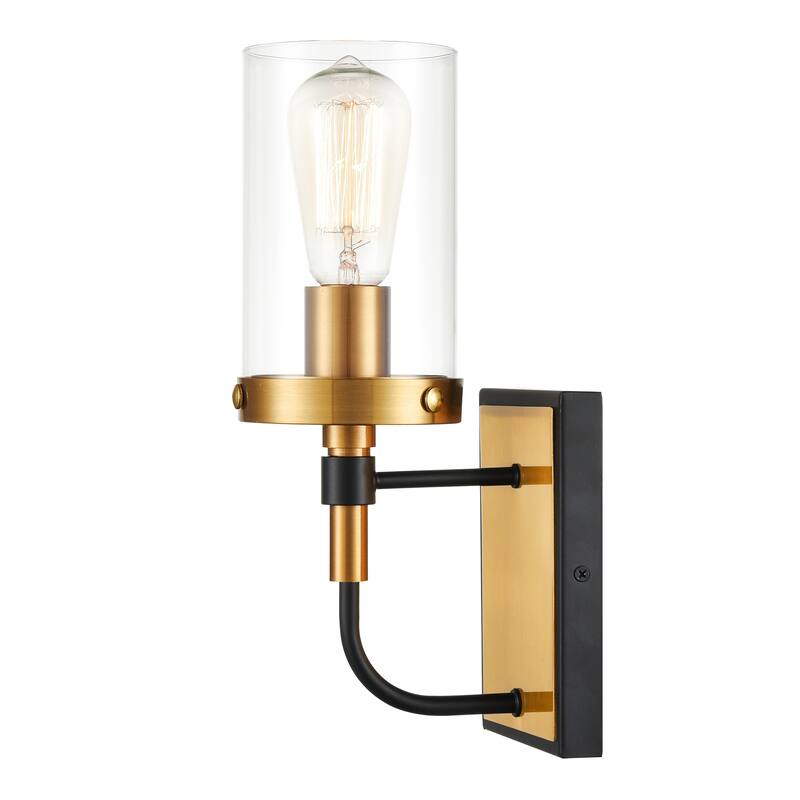 Light Society Emme 1-Light Vanity Light - Black/Brushed Brass