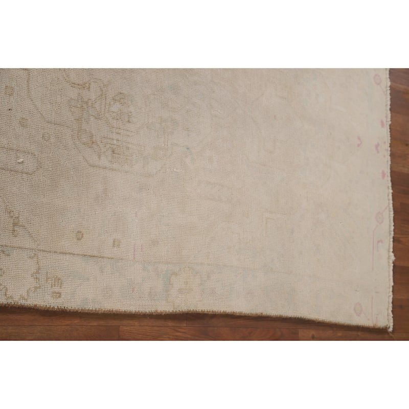 Hand Knotted Oriental 100% Wool Carpet Traditional Medallion Beige & Ivories Tabriz Area Rug - 4' 9'' X 3' 0''