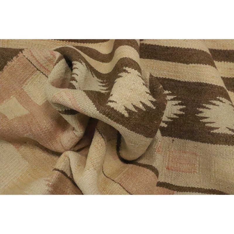 Hand Woven Oriental 100% Wool Carpet Southwestern Tribal Oranges & Rust Kilim Area Rug - 5' 2'' X 3' 2''