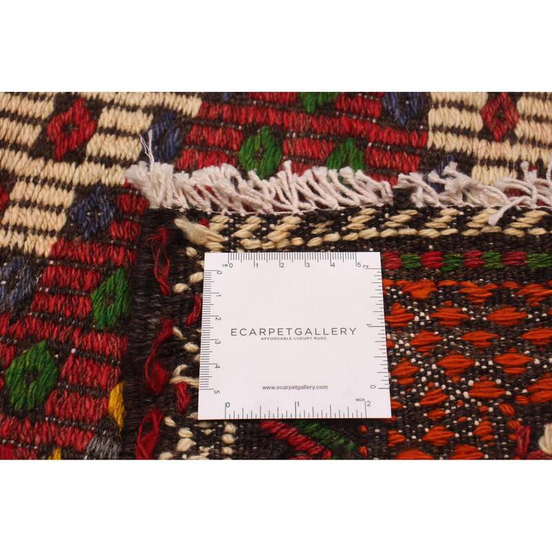 ECARPETGALLERY Flat-Weave Yoruk Red Wool Kilim - 5'11 x 11'1