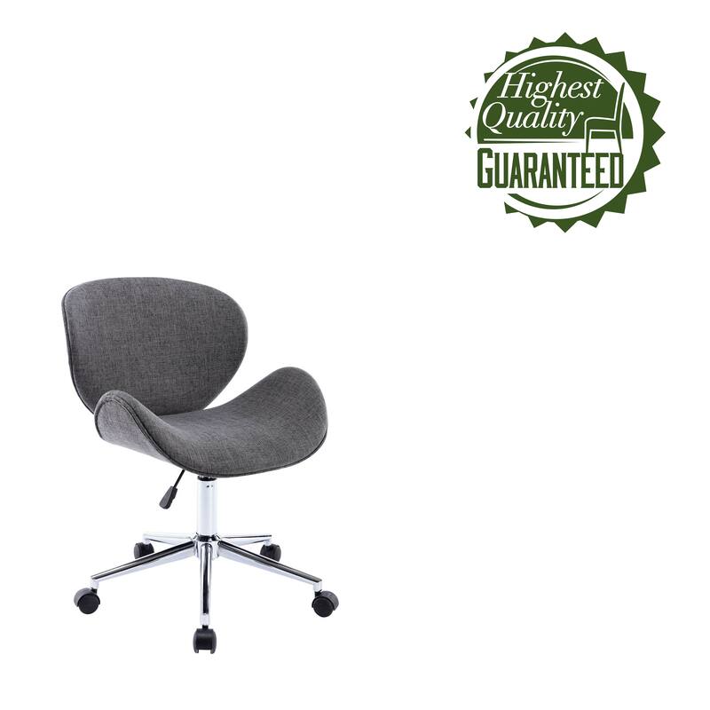 Porthos Home Rudi Office Chair, PU or Fabric or Velvet Upholstery, Chrome Legs