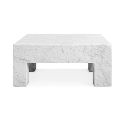 Genuine Marble Rectangular Four Legs Coffee Table - Carrara Marble