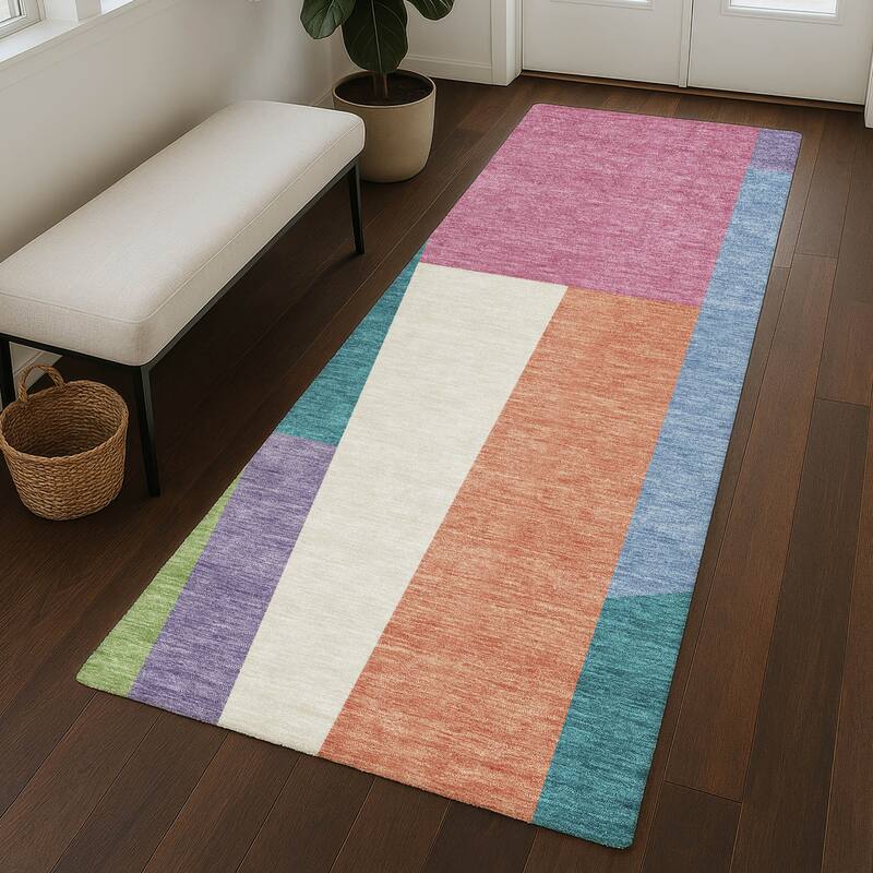 Machine Washable Indoor/ Outdoor Contemporary Jolie Chantille Rug