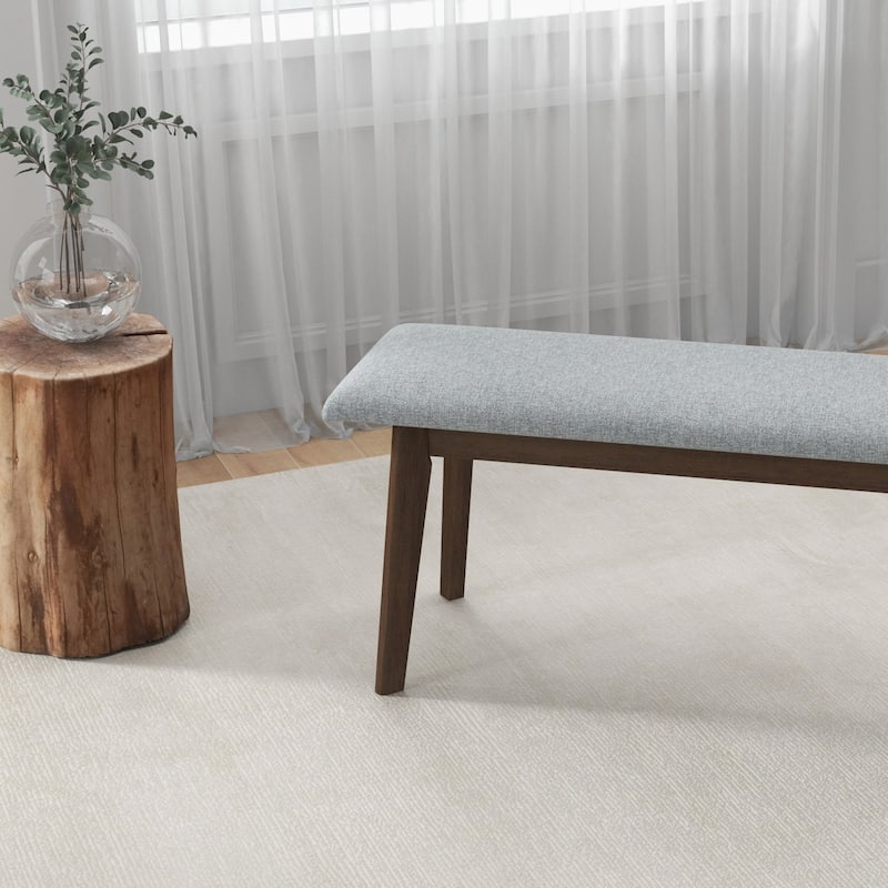 GDFStudio - Carlos Modern Fabric Upholstered Solid Wood Bench - 47.24"W