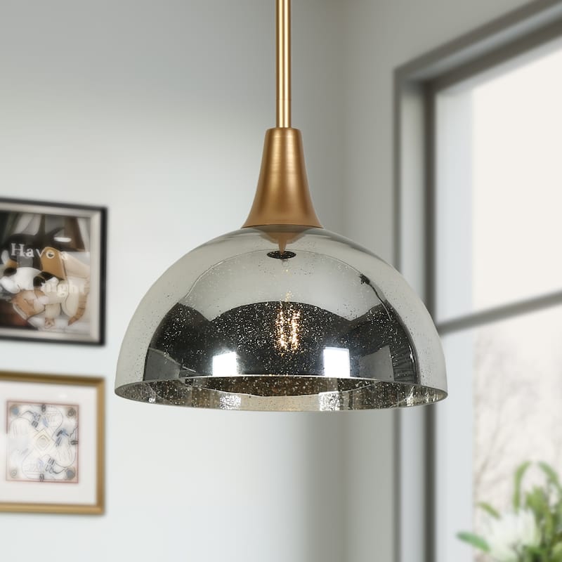 Modern 1/3-Light Black Chandelier with Mercury Glass Kitchen Island Light Fixture for Dining Room