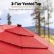 preview thumbnail 15 of 21, COSIEST Outdoor 10ft 3 Tiers Market Patio Umbrella with Solar LED lights