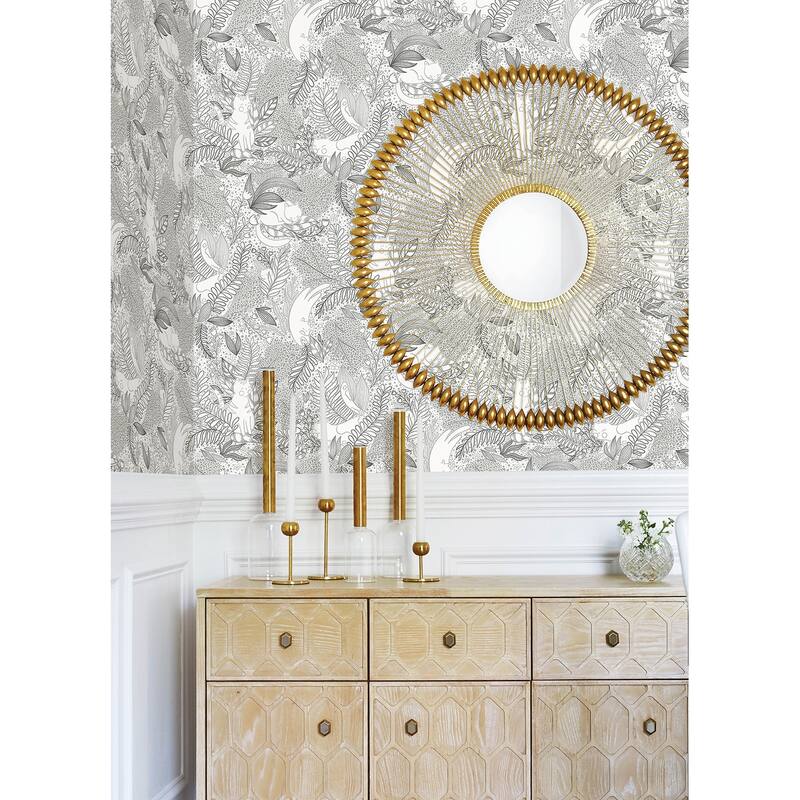 NuWallpaper Botanical Black Gato Garden Novelty Peel & Stick Wallpaper