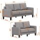 preview thumbnail 15 of 23, 2 Piece Sofa Sets with Solid Wood Legs & Storage, Modern Upholstered 3-Seat Sofa Loveseat Couch Set Furniture for Living Room