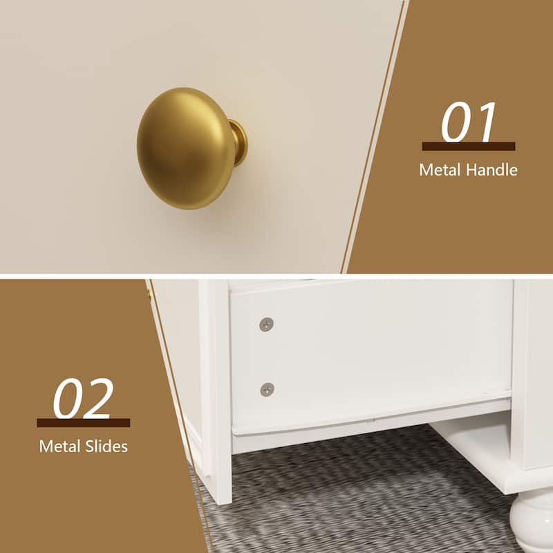 63" Wide 9/12 Drawer Dresser for Bedroom, Modern Farmhouse Double Dresser with Gold Knobs, Large Storage Chest