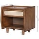 preview thumbnail 21 of 19, Christopher Knight Home - Zessia Retro 19" Wood Nightstand with Woven Drawer and Open Shelf