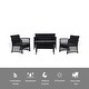 preview thumbnail 42 of 46, Madison Outdoor 4-Piece Rattan Patio Furniture Chat Set with Cushions