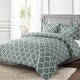preview thumbnail 18 of 21, Shatex Microfiber 3 Pieces Bedding Comforter Sets Geometry, Queen Geometric-green - King