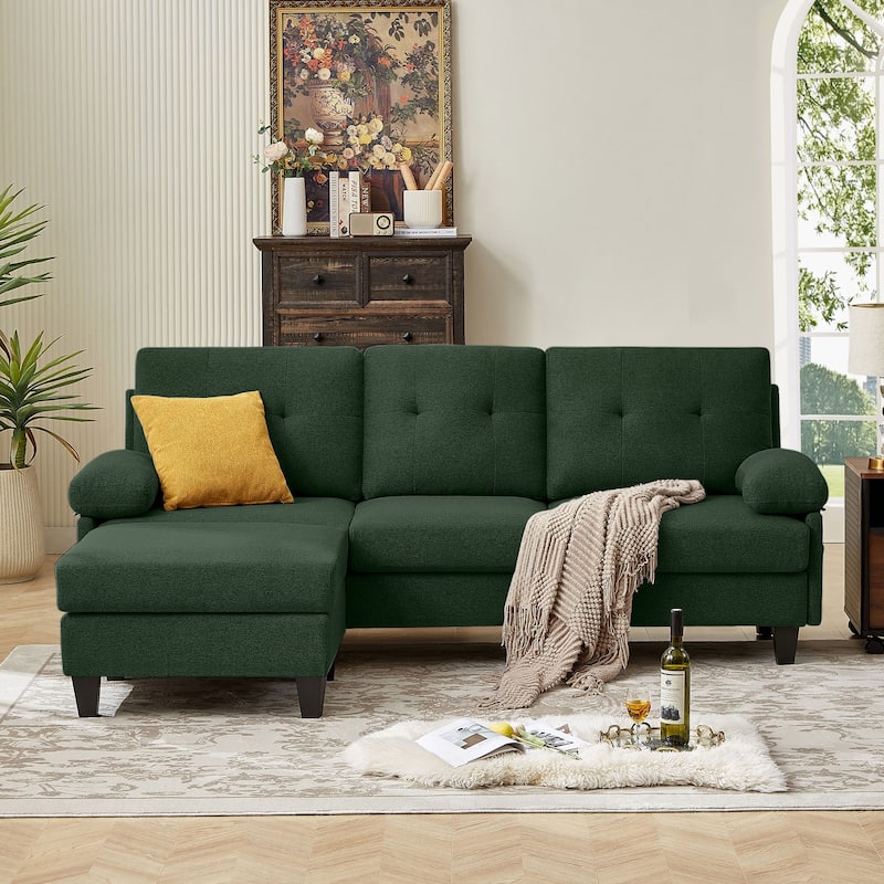 86.22" L Shaped Sectional Sofa with Side Storage Pockets