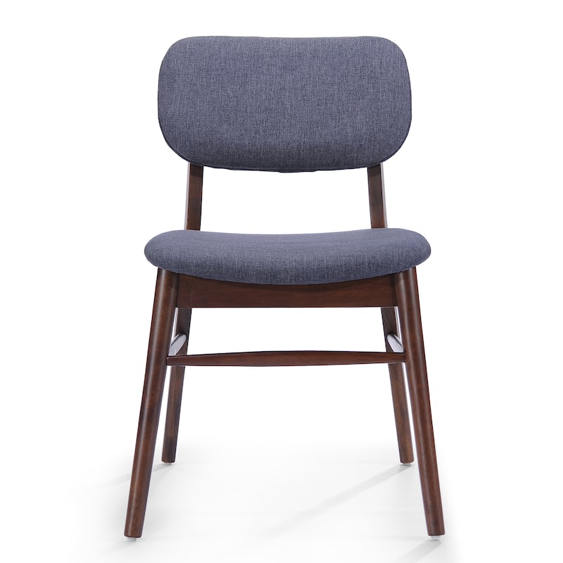 Roomfitters Mid-Century Upholstered Dining Chairs with Rubberwood Frame, Set of 2