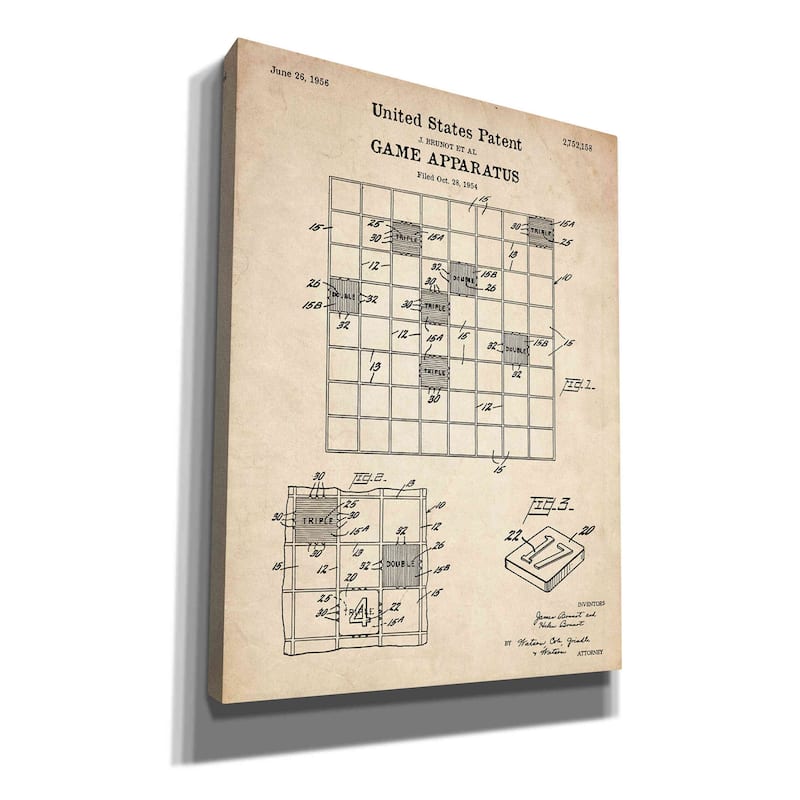 Epic Graffiti 'Game Apparatus Blueprint Patent Parchment' Canvas Wall Art