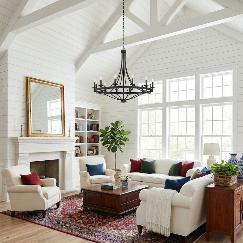 Acroma 12-light Modern Farmhouse Empire Wagon Wheel Chandelier with UL