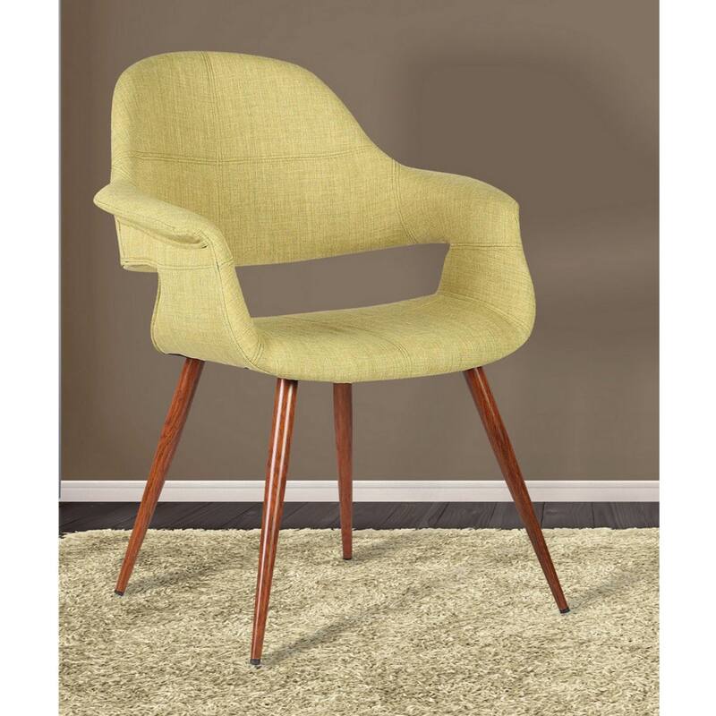 Fabric Mid Century Dining Chair with Round Tapered Legs - 33 H x 25 W x 24 L Inches