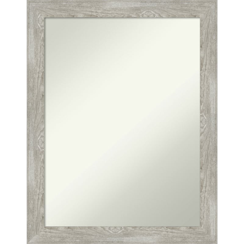 Non-Beveled Bathroom Wall Mirror - Dove Greywash Narrow Frame
