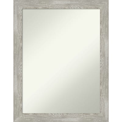 Non-Beveled Bathroom Wall Mirror - Dove Greywash Narrow Frame