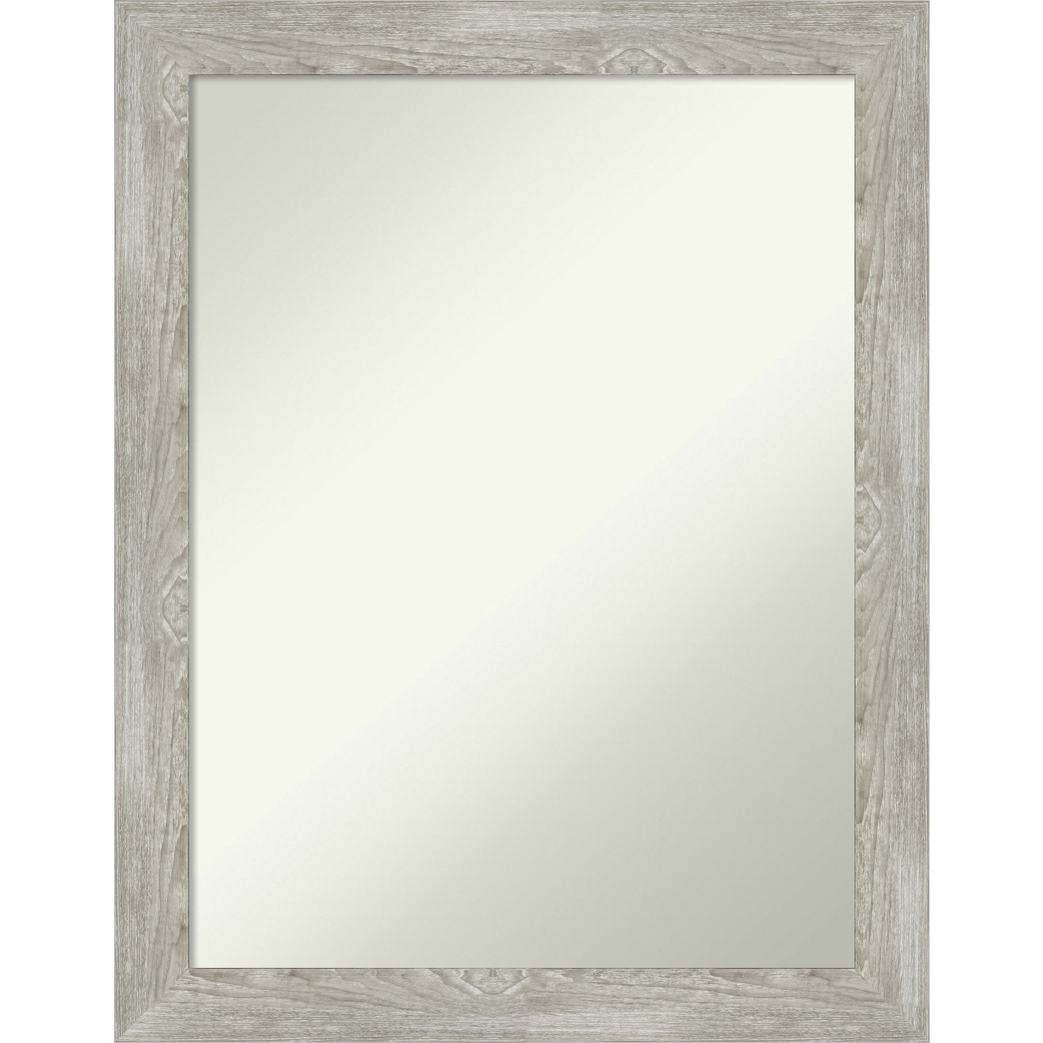 Non-Beveled Bathroom Wall Mirror - Dove Greywash Narrow Frame