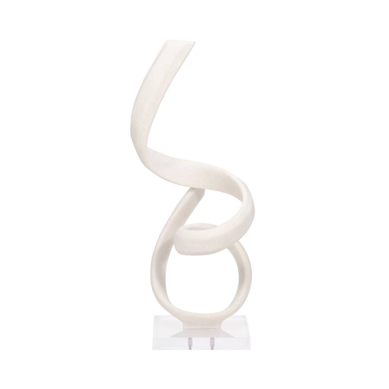 Sagebrook Home's 27" Kassani Oversized Quartz-effect Resin Statuary in White - Acrylic Decorative Object - 11" x 10" x 27"