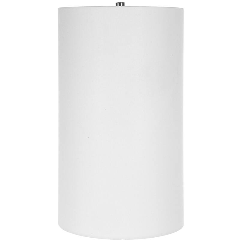Geometric Base Buffet Lamp with Tall Drum Shade - 32.5" - Silver