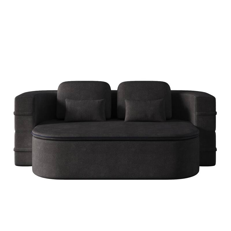 Chenille Foldable Sleeper Sofa Bed Convertible Full Size Floor Bed