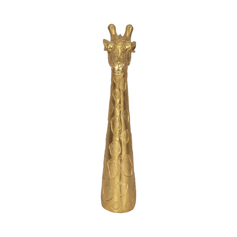 Resin Modern Giraffe Head Figurine Decor - Gold