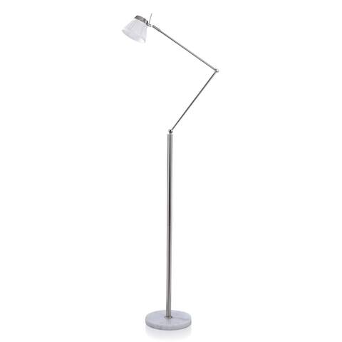 Dann Foley - Lifestyle Floor Lamp - Polished Nickel - White Shade