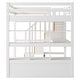 preview thumbnail 11 of 12, Multifunctional Design Loft Bed with Desk , Two Built-in Drawers, Storage Staircase and Shelves, Full Size, White