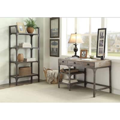 Acme Furniture Gorden Weathered Oak and Antique Silver Desk
