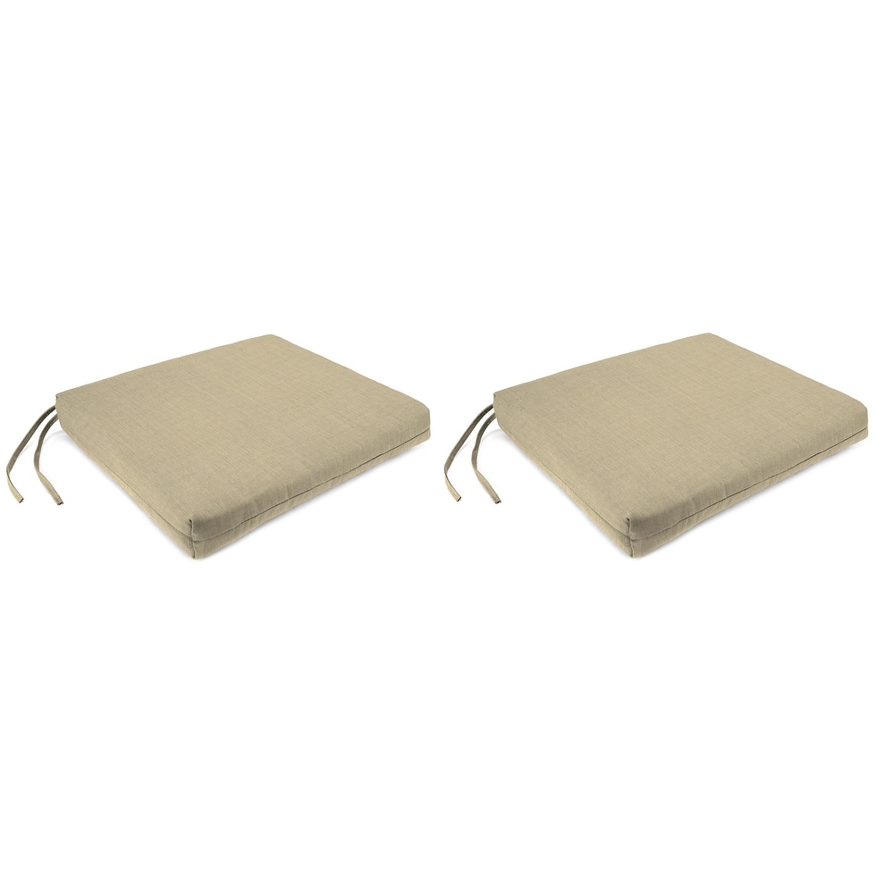 Sunbrella 19" x 17" Outdoor Seat Cushion with Ties - Set of 2 - 19" W x 17" L x 2" H