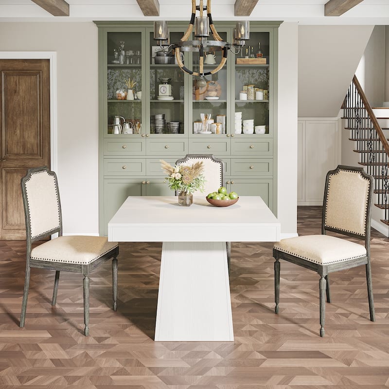 31.5 Inch Square Dining Table, Wood Kitchen Table Small Dinner Table Farmhouse Dining Room Table