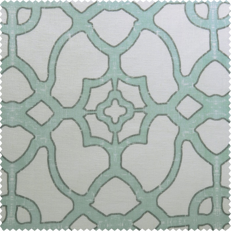 Exclusive Fabrics Sea Glass Blue Printed Faux Linen Sheer Curtain (1 Panel)