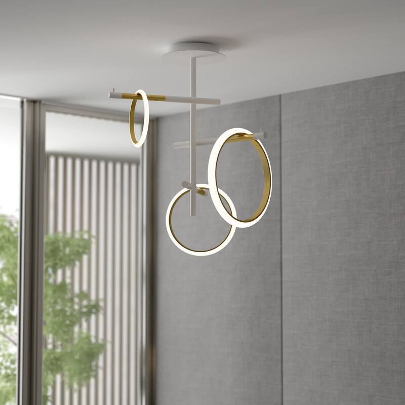 Glow's Avenue 3-Light Loop Ring Chandelier - White