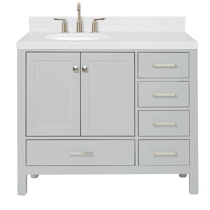 Ariel A042SLCQOVO Cambridge 42" Free Standing Single Basin Vanity Set - Grey