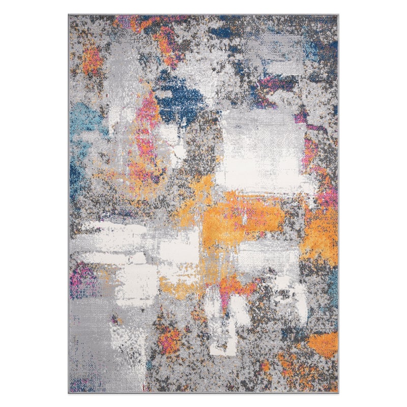 World Rug Gallery Contemporary Abstract Splashcolor Area Rug