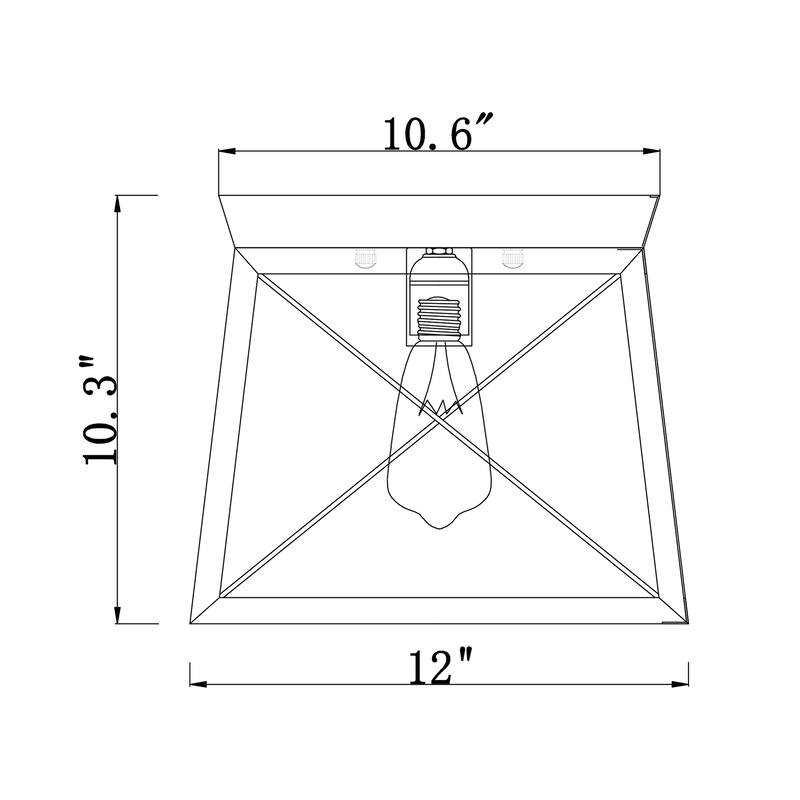 Oil Rubbed Bronze 1-Light Open-Cage Metal Flush Mount (SOLD AS A PAIR)