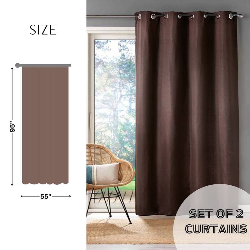 Elegant Window Curtain Panel 100% Cotton Light Filtering Privacy Drapes