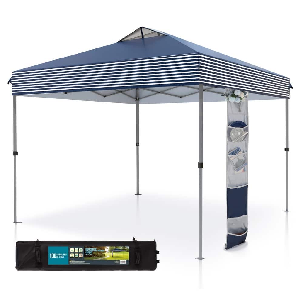 10' x 10' Pop Up Outdoor Canopy Tent Commercial Instant Reinforce Canopies with Wheel Carry Bag & Storage Pocket - 10x10'