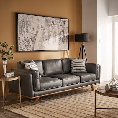 Gianella Oxford All Leather Sofa by iNSPIRE Q Modern