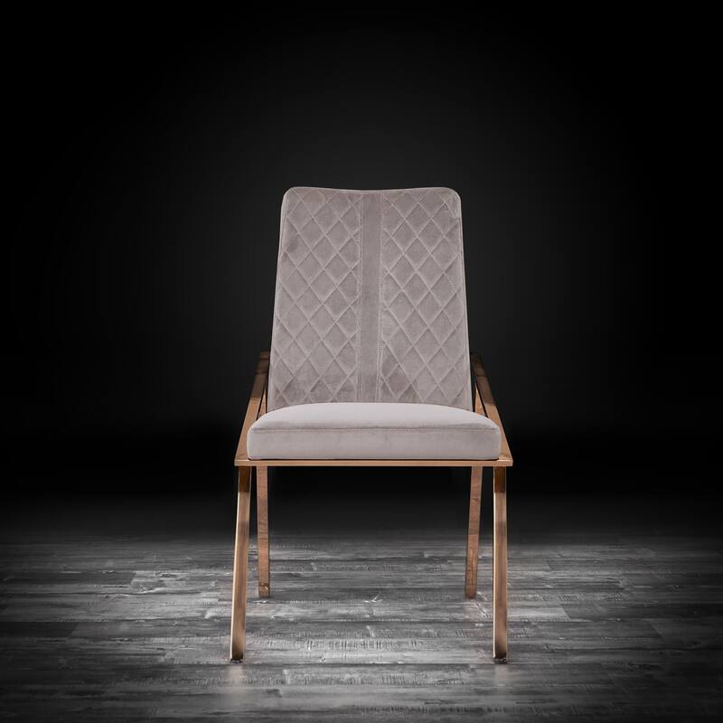 Nolan Rose Gold Stainless Steel Dining Chair, Set of 2