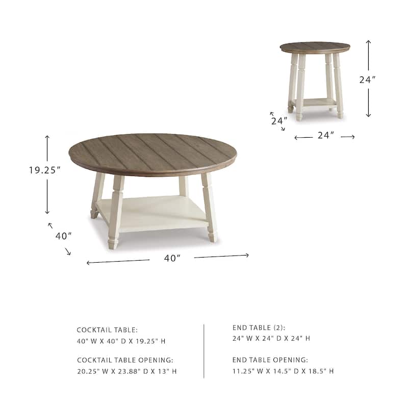 Bolanbrook Casual Two-tone 3-Piece Occasional Table Set