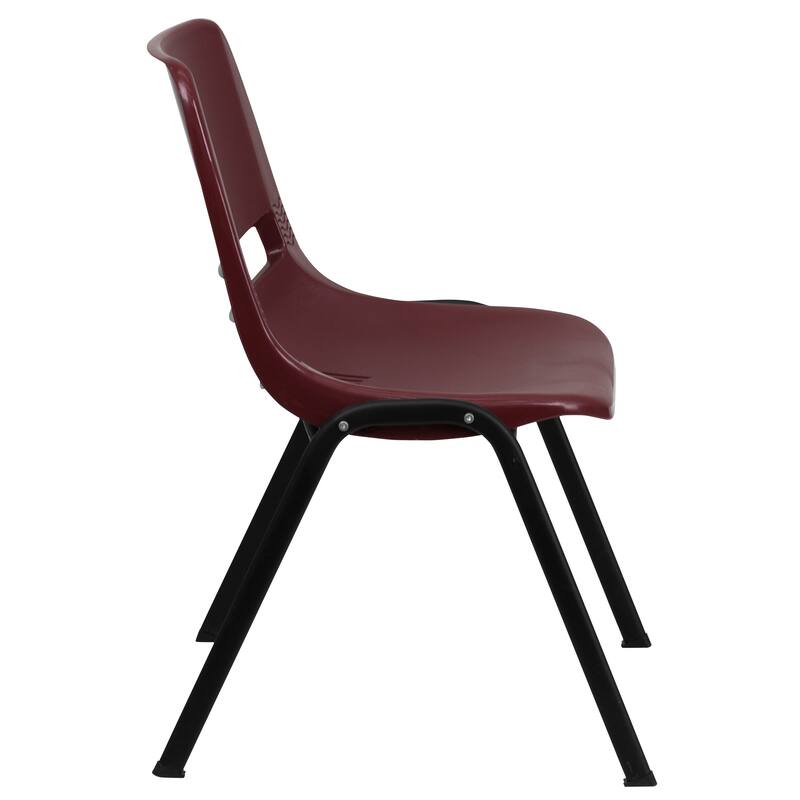 880 lb. Capacity Ergonomic Shell Stack Chair with Metal Frame