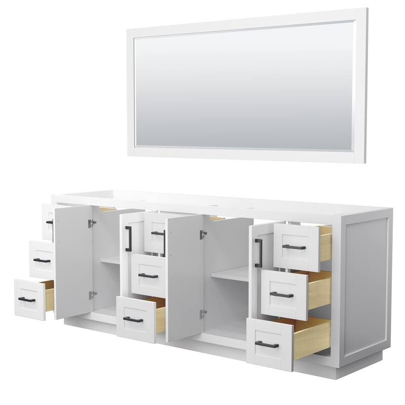 Miranda Double Bathroom Vanity Cabinet, 70-Inch Mirror