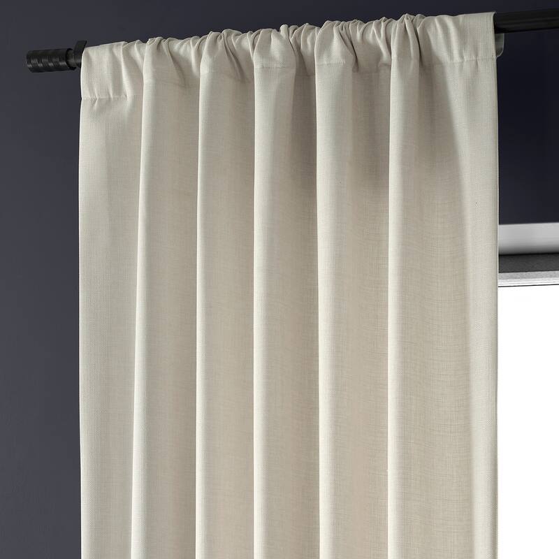 Exclusive Fabrics Italian Faux Linen Room Darkening Curtains (1 Panel) - Sophisticated Drapery for Versatile Décor