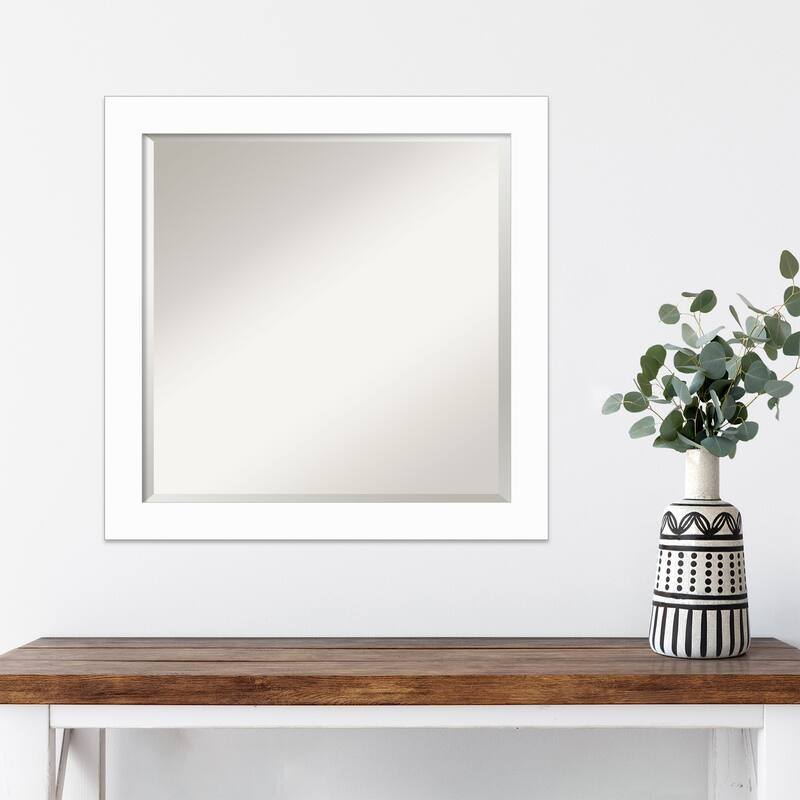 Basic Narrow Beveled Wood Framed Wall Mirror